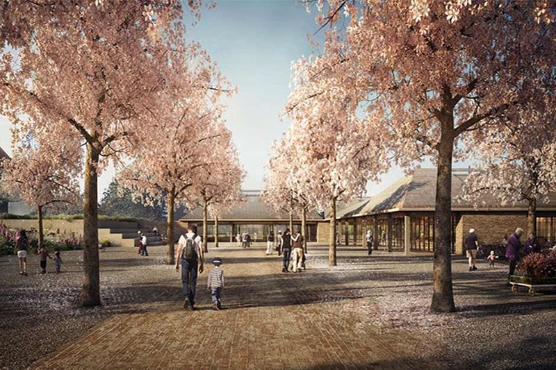 Artist's impression of Wisley's proposed visitor entrance